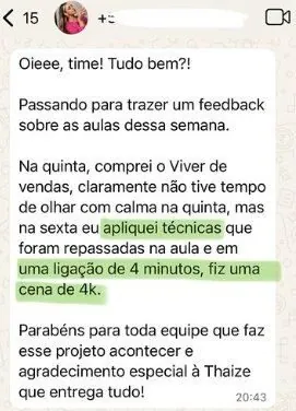 Depoimento de aluna